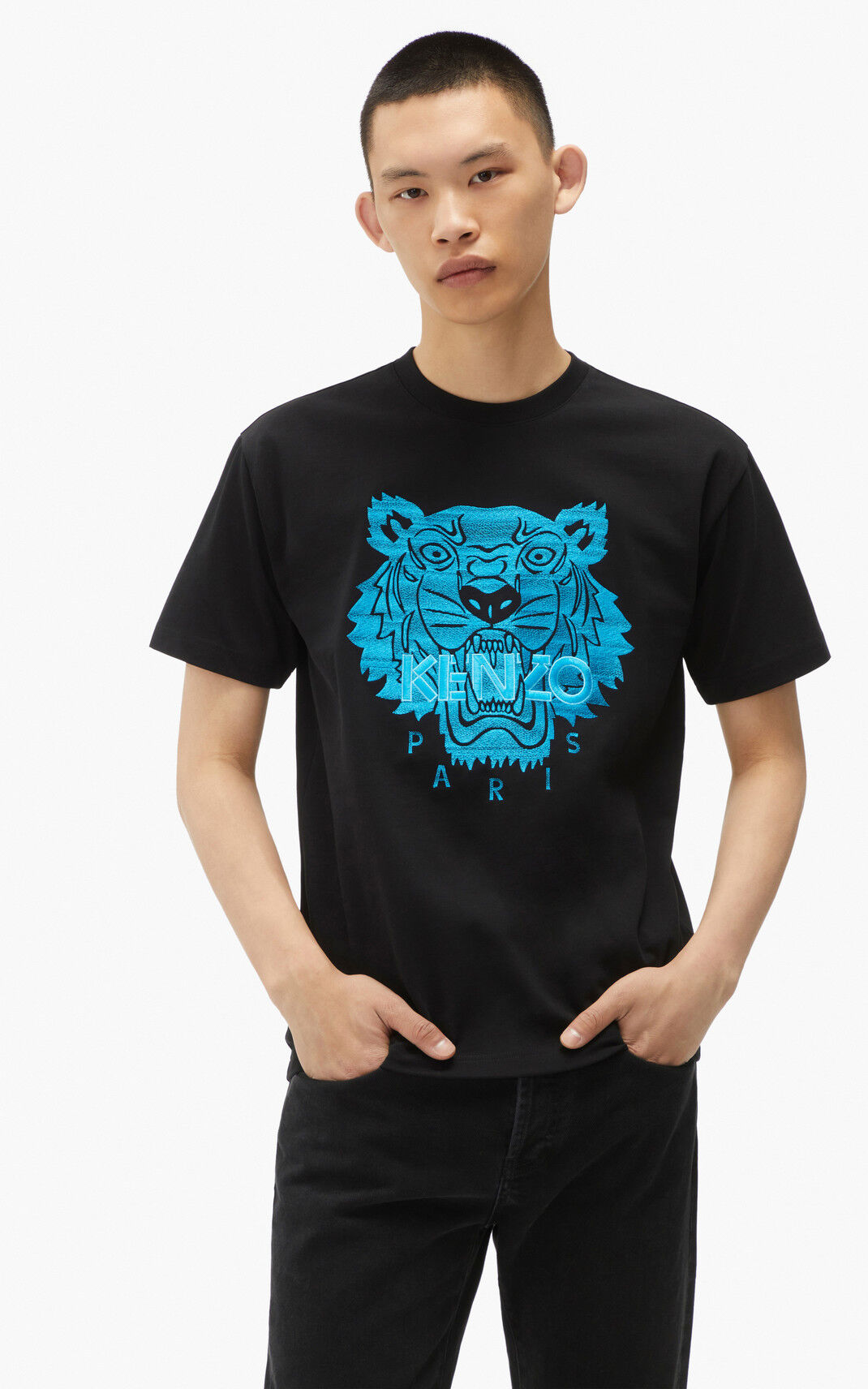 Kenzo Tiger loose fitting Majice Muške - Crne - Hrvatska ZAWTSD357